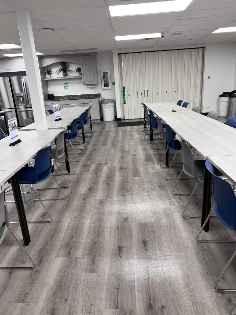 Commercial breakroom and common area after service — no people. Photo 3 of 4.